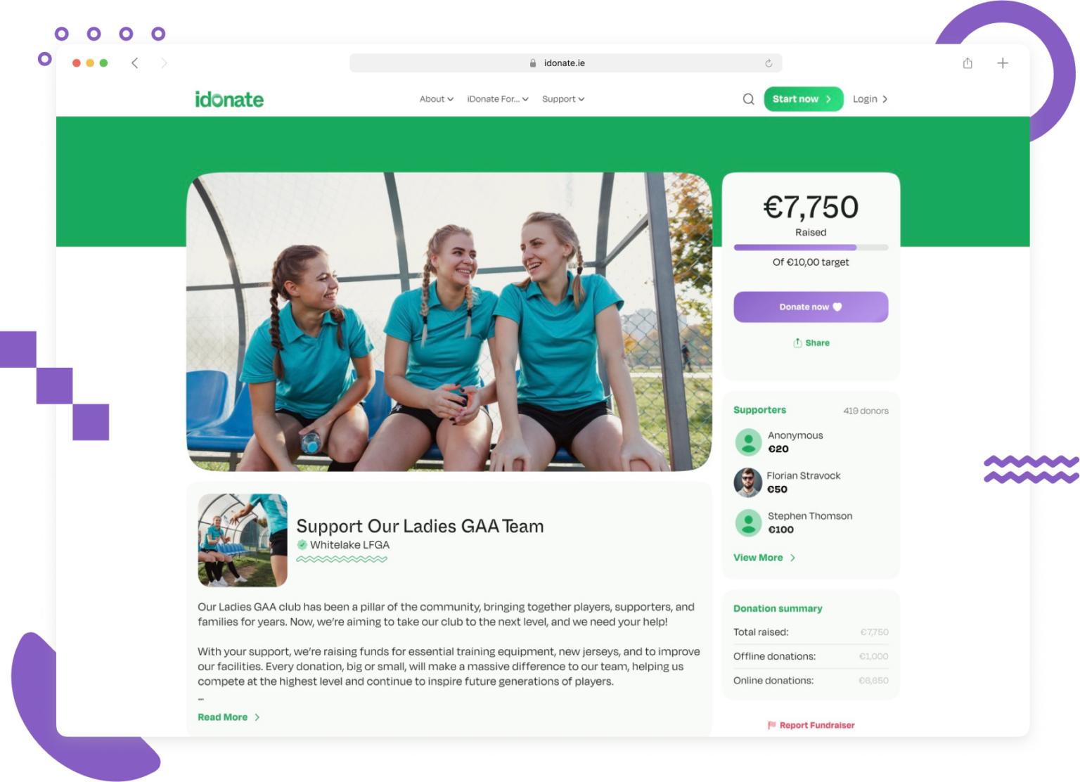 Sports Club Fundraising iDonate.ie