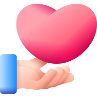 A hand gently cradling a heart, symbolising compassion and support in fundraising for registered causes.